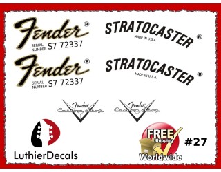 Fender Stratocaster Guitar Decal #27 Copy